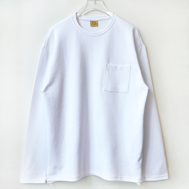 [골드라벨] 세미오버핏 패치포켓 긴팔 티셔츠