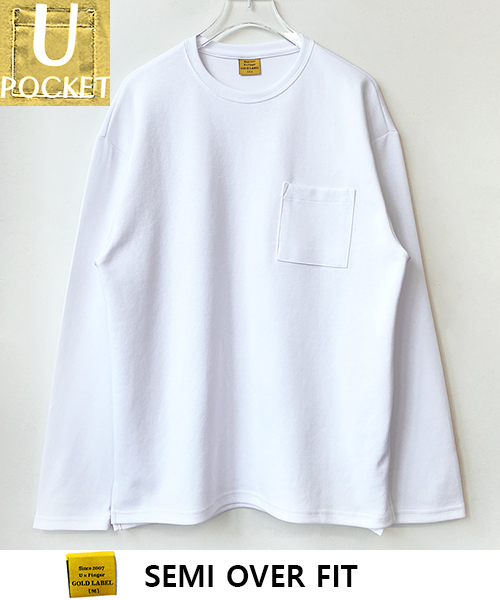 [골드라벨] 세미오버핏 패치포켓 긴팔 티셔츠